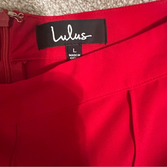 Lulus Red Wide Legged Dress Pants L - Picture 2 of 3